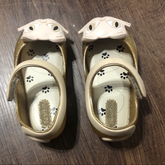 CAT Mini Melissa Ultragirl Gold Mary Jane Shoes Sz 7 - Picture 3 of 13